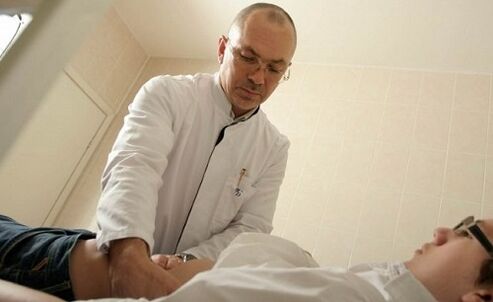doctor examining a patient with prostatitis